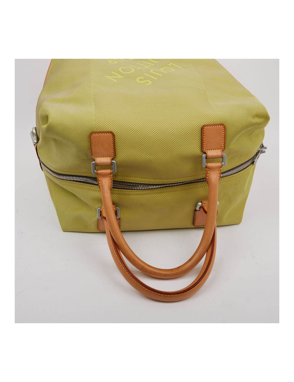 Sac de voyage LOUIS VUITTON CUP toile et cuir de vachette naturel