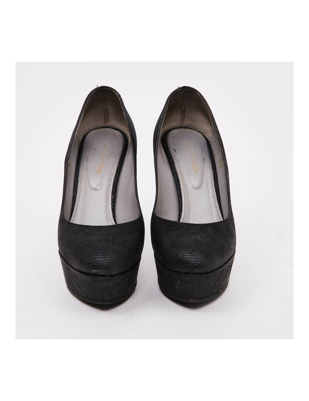 Escarpins SERGIO ROSSI T37,5 cuir noir