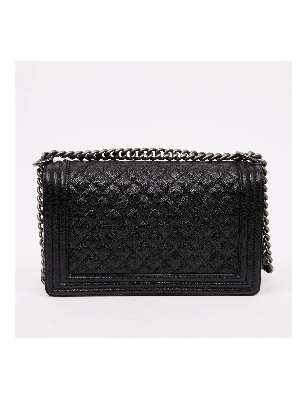 Boy GM CHANEL cuir grainé noir