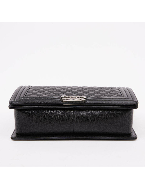 Boy GM CHANEL cuir grainé noir