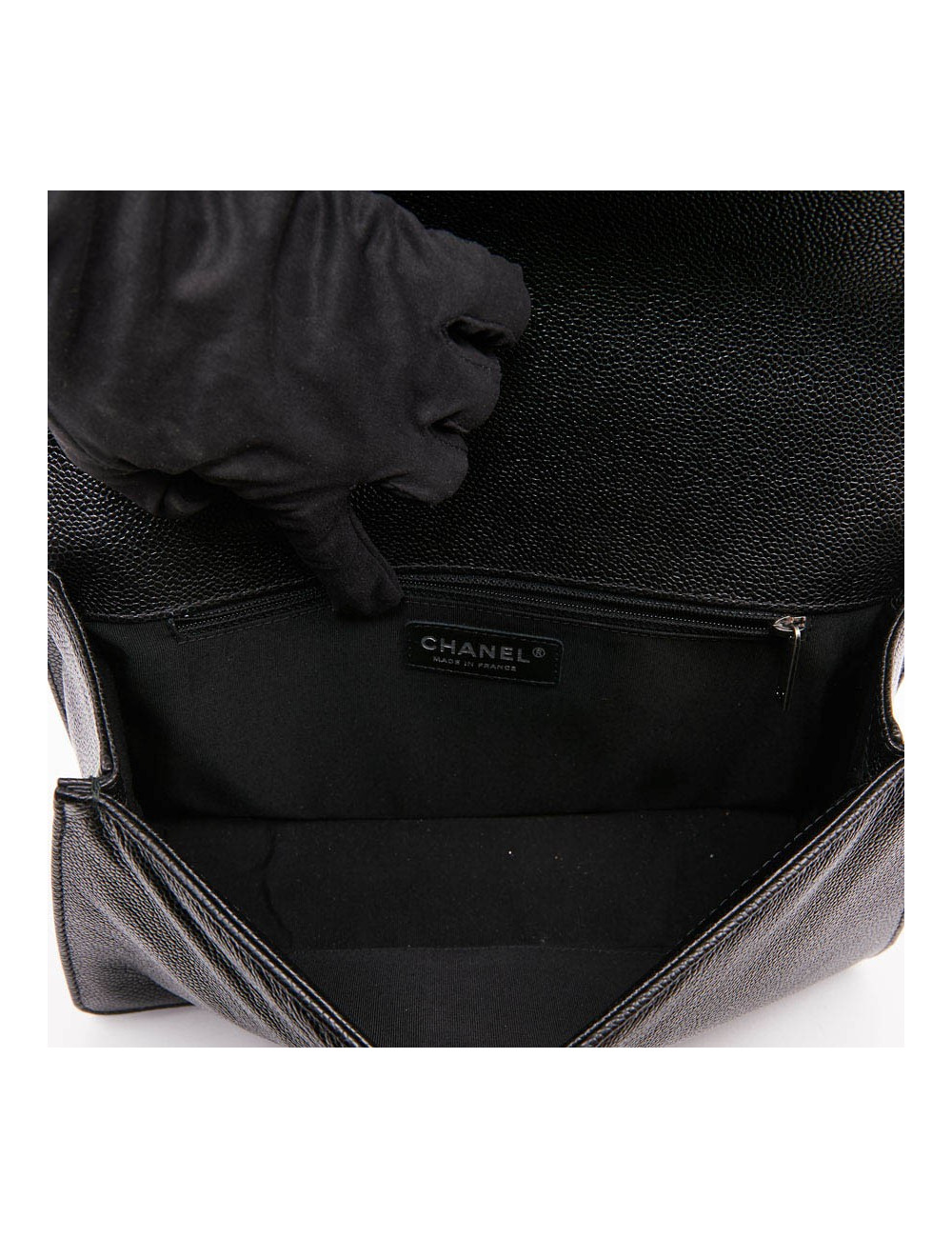 Boy GM CHANEL cuir grainé noir