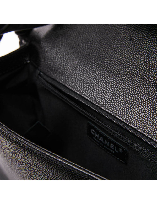 Boy GM CHANEL cuir grainé noir