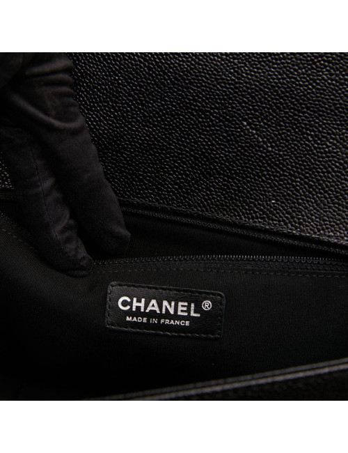 Boy GM CHANEL cuir grainé noir