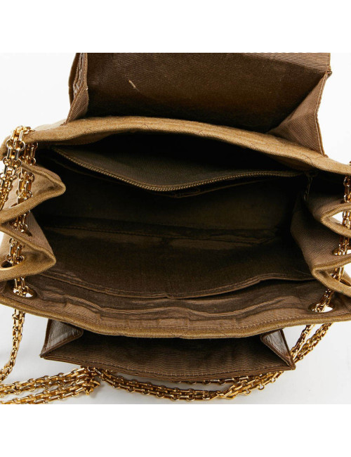 Sac CHANEL toile et cuir beige Vintage