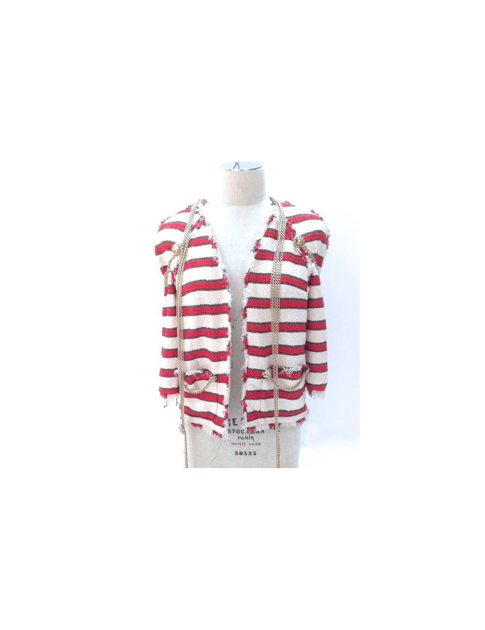 Jacket CHANEL tweed and chains T 36