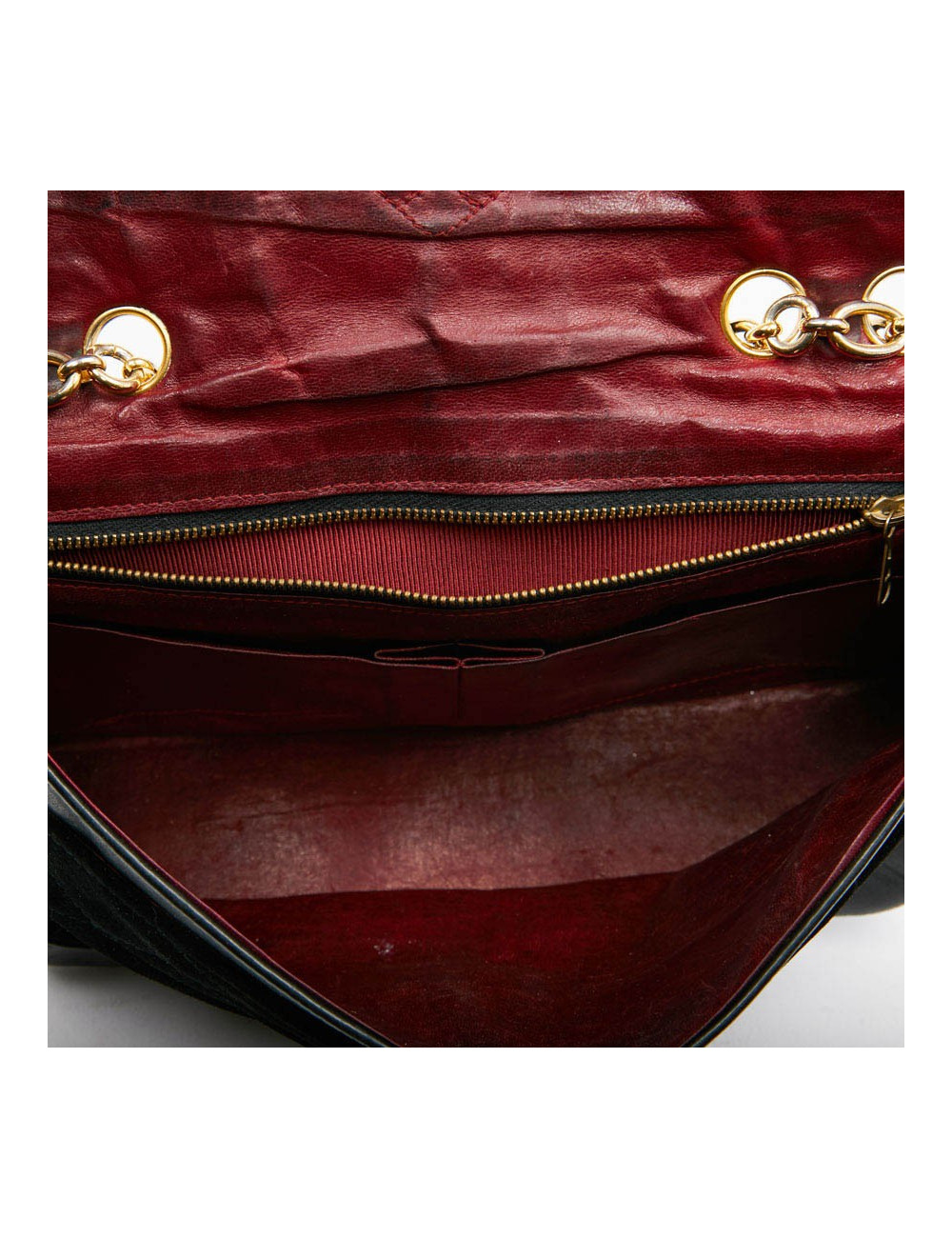 Sac CHANEL Vintage en daim et cuir noir