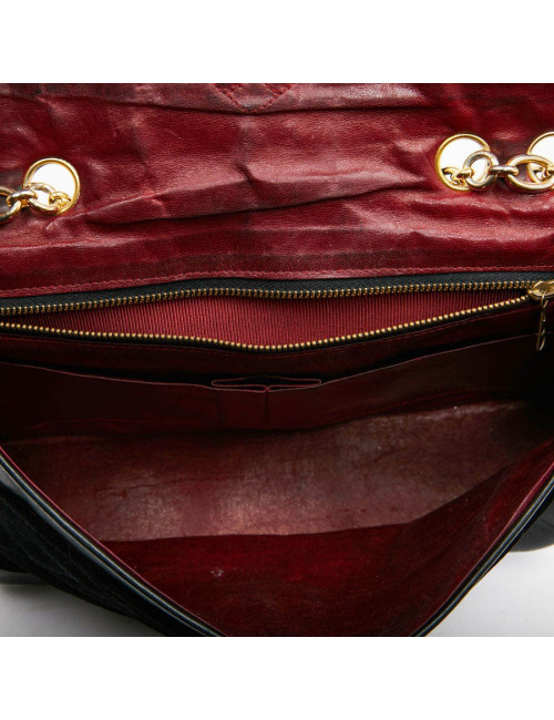 Sac CHANEL Vintage en daim et cuir noir