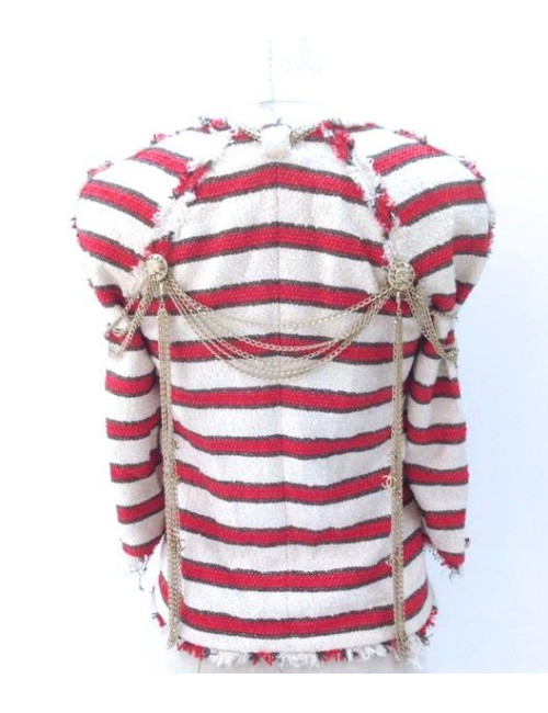 Jacket CHANEL tweed and chains T 36
