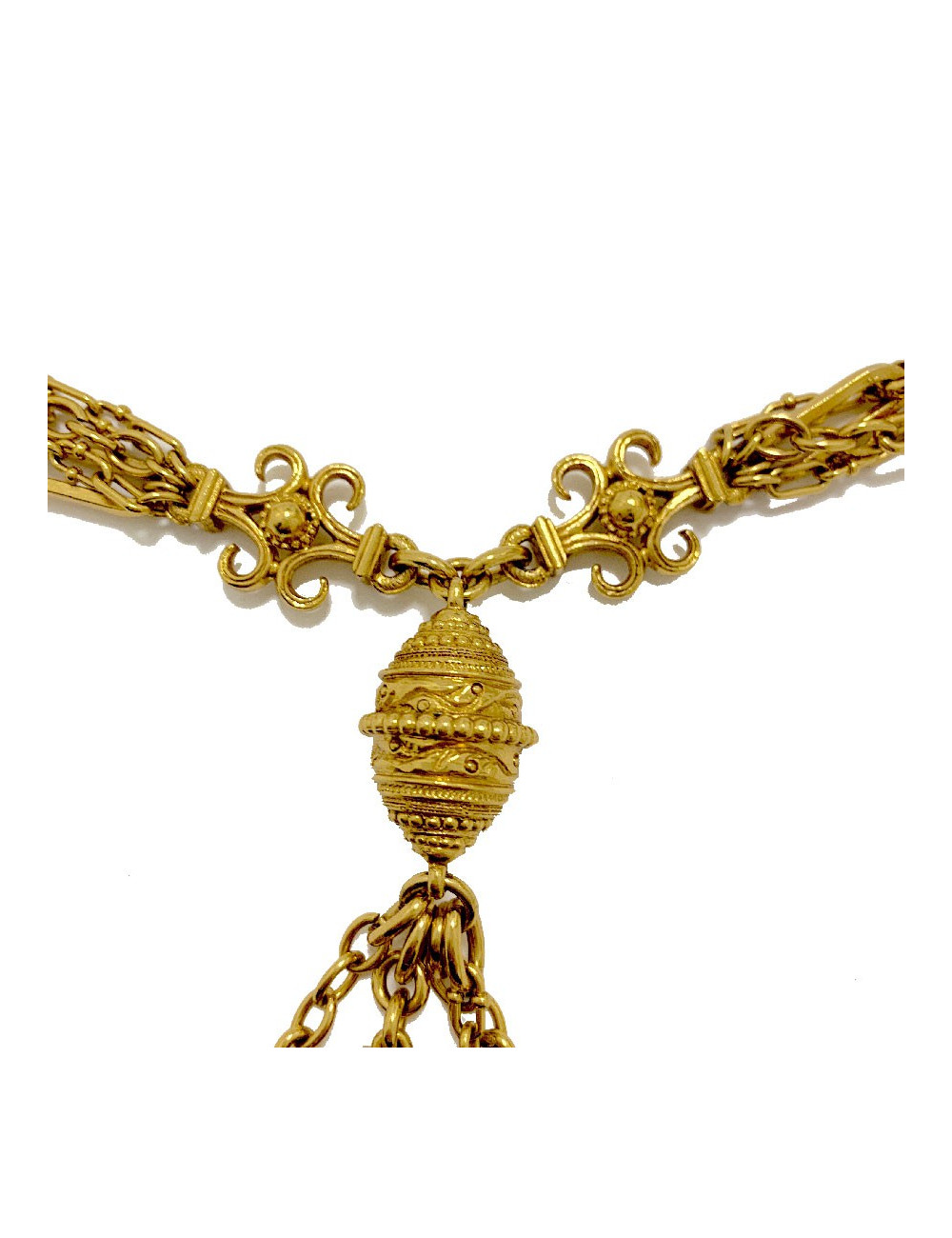 Long sautoir CHRISTIAN DIOR multi chaines et breloques dorées