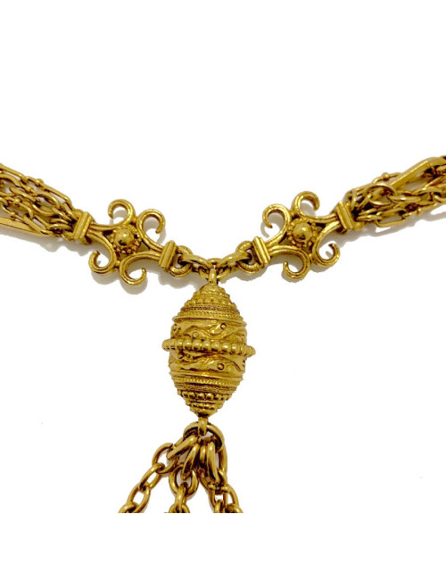 Long sautoir CHRISTIAN DIOR multi chaines et breloques dorées