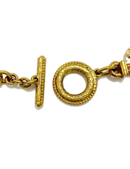 Long sautoir CHRISTIAN DIOR multi chaines et breloques dorées