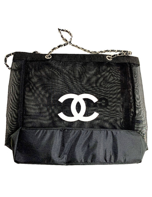 Sac Cabas CHANEL toile noire