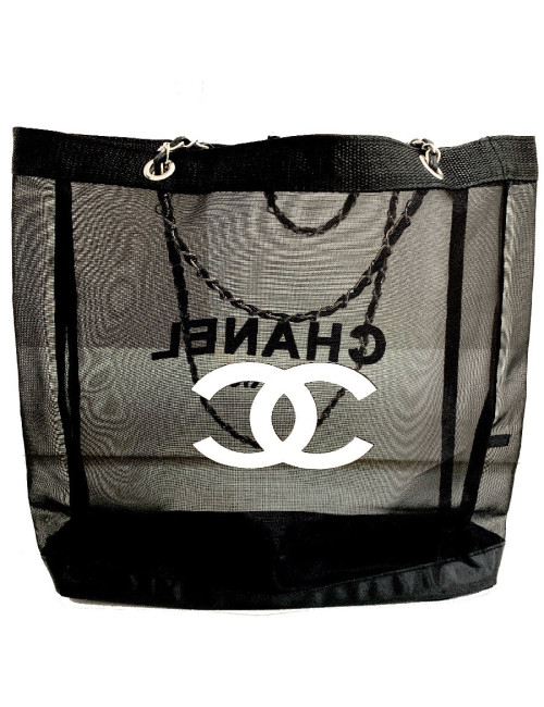 Sac Cabas CHANEL toile noire