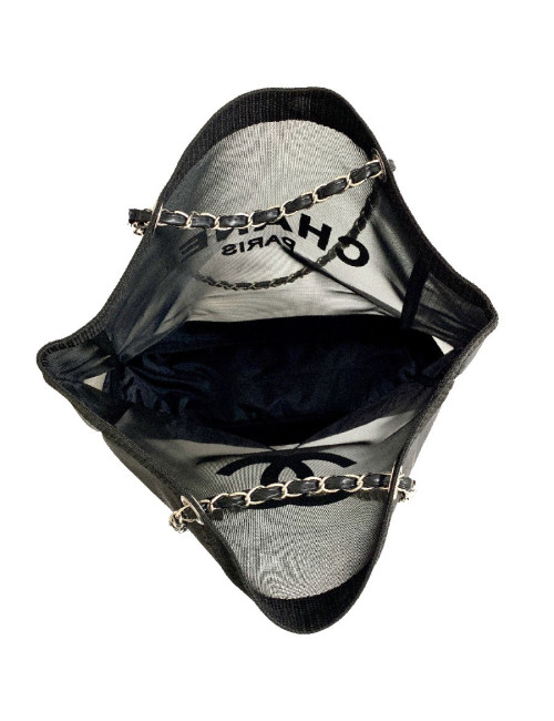 Sac Cabas CHANEL toile noire