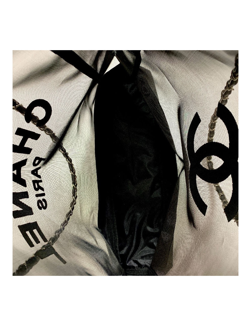 Sac Cabas CHANEL toile noire