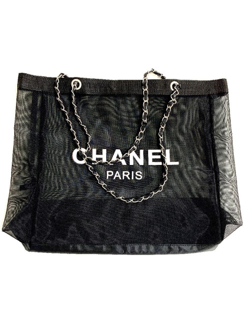 Sac Cabas CHANEL toile noire
