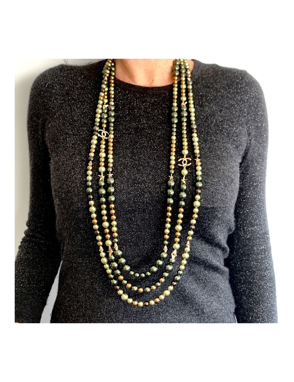 Robe T 38 CHANEL laine imprimé géométrique