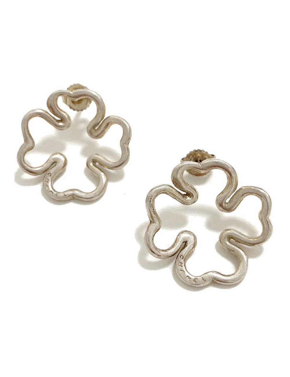 Boucle d'oreille CHANEL argent occasion