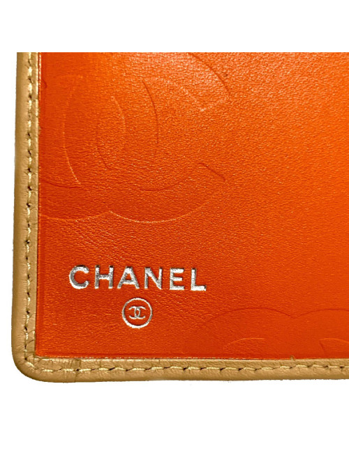 Portefeuille CHANEL cuir d'agneau beige matelassé