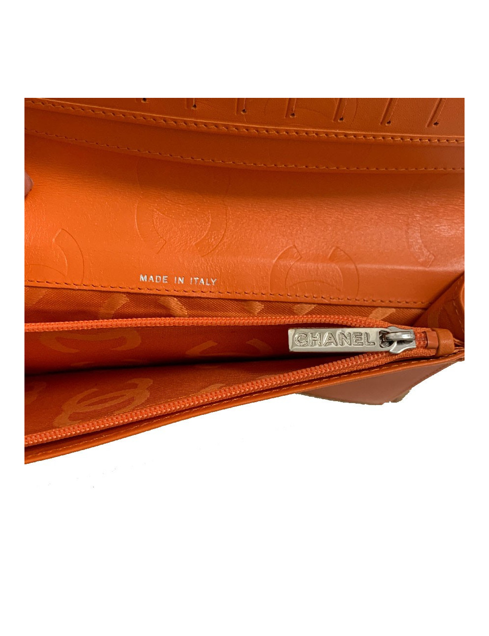 Portefeuille CHANEL cuir d'agneau beige matelassé