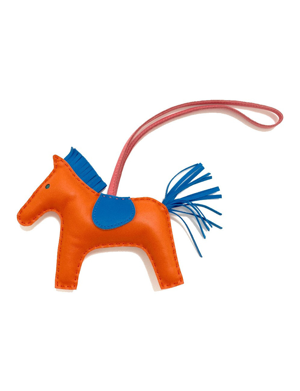 Charms Rodéo HERMES cuir agneau bleu éléctrique