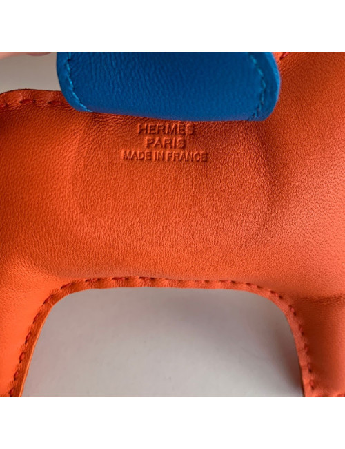 Charms Rodéo HERMES cuir agneau bleu éléctrique