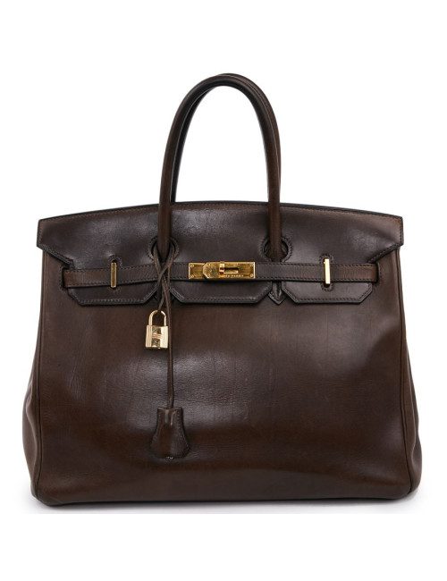 Birkin 35 HERMES veau barenia marron