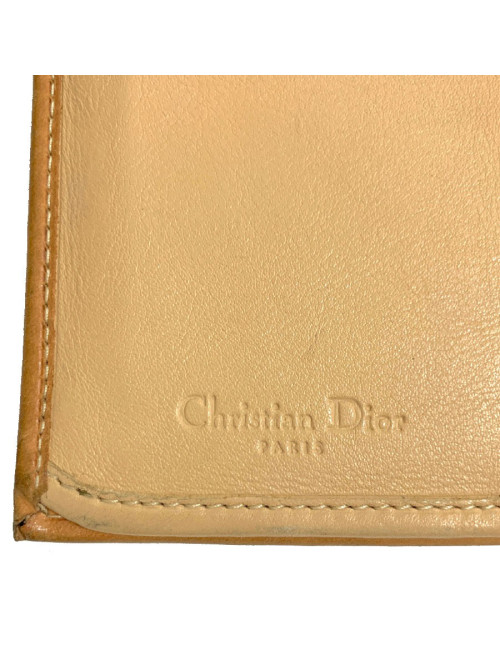 Portefeuille DIOR toile et cuir imprimé écossais vintage