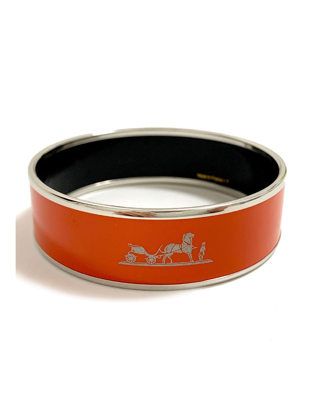 Bracelet HERMES émail orange modèle calèche