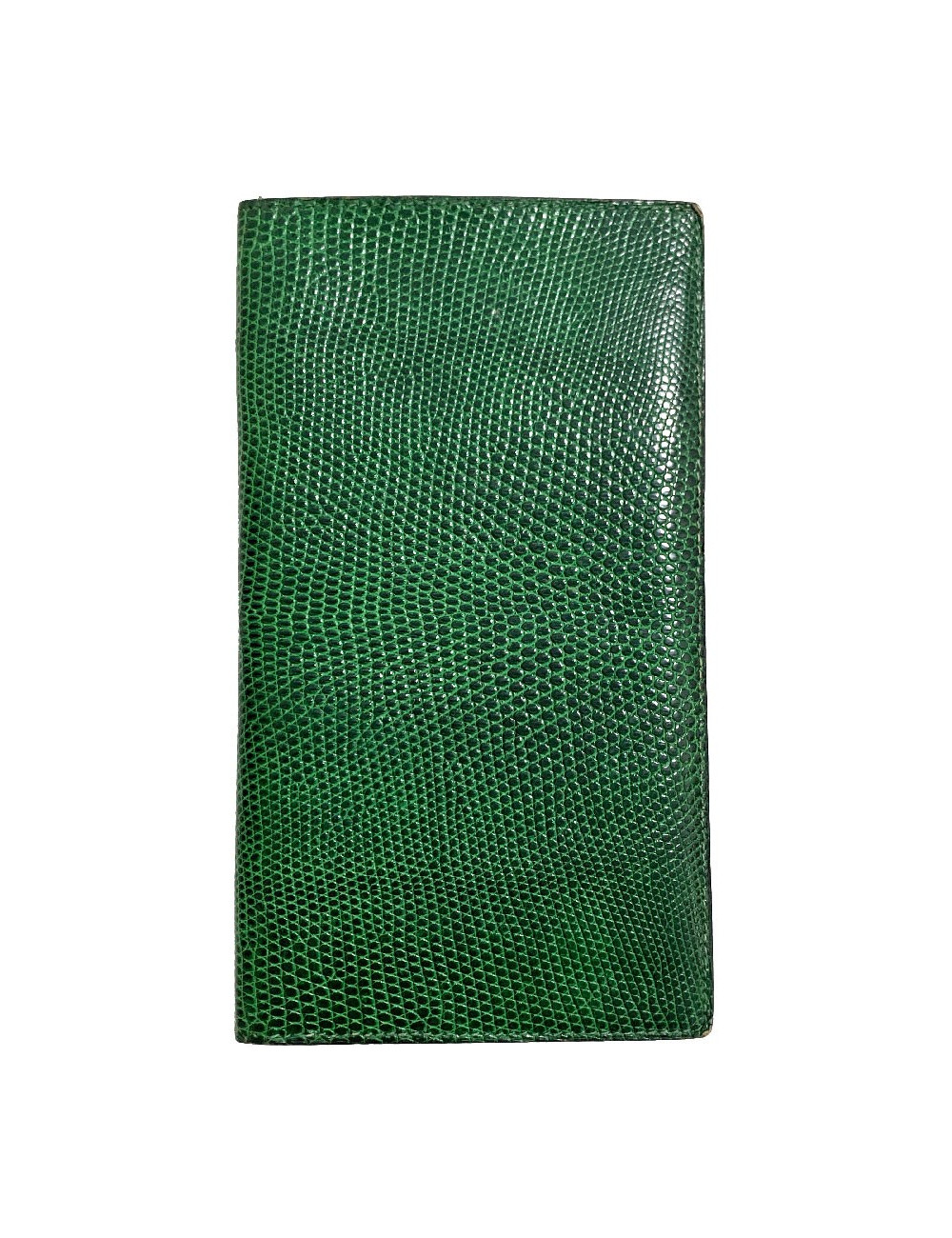 Portefeuille HERMES lézard vert vintage