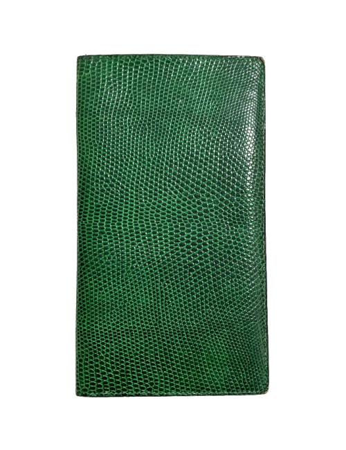 Portefeuille HERMES en lezard vert Vintage