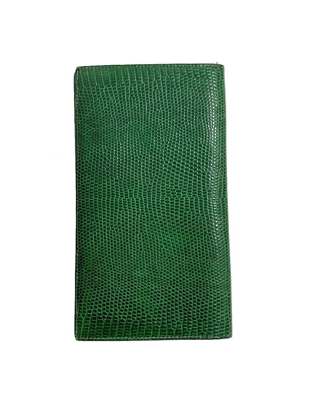 Portefeuille HERMES en lezard vert Vintage