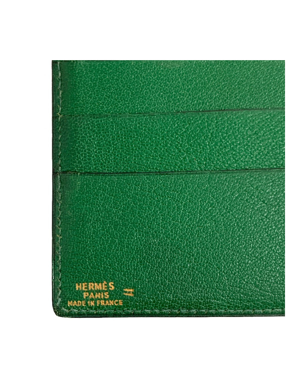 Portefeuille HERMES en lezard vert Vintage