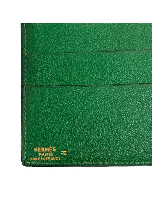 Portefeuille HERMES lézard vert vintage