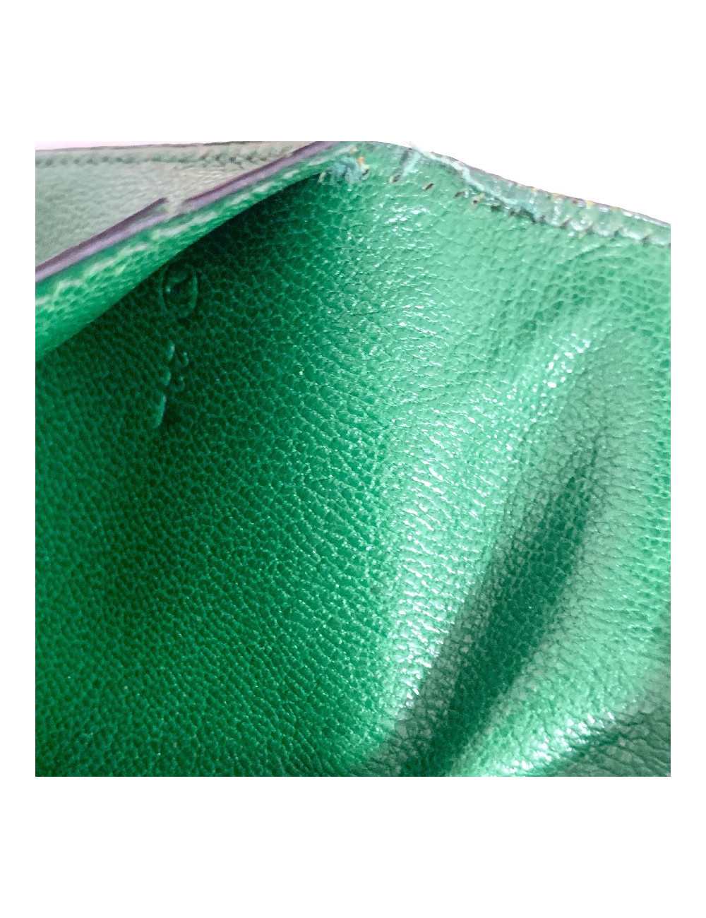 Portefeuille HERMES en lezard vert Vintage