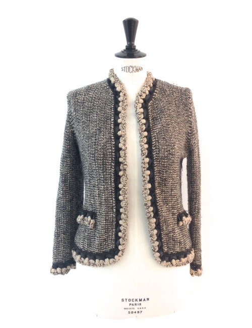 Veste CHANEL en laine et poil de chameaux  T 42 