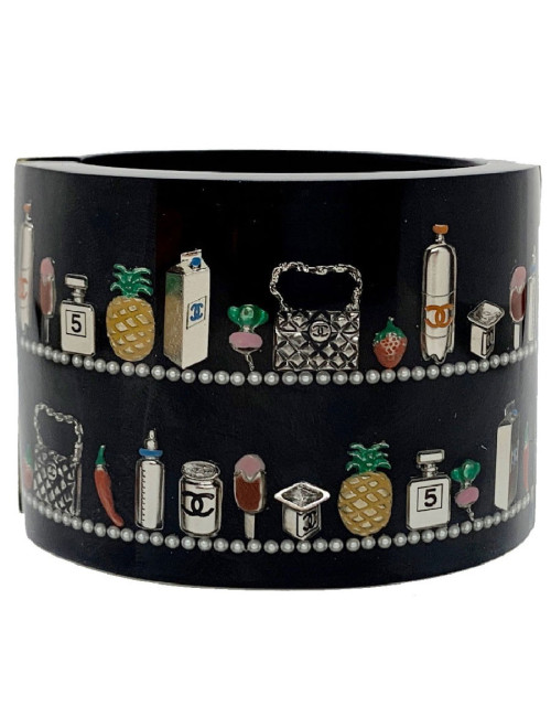 Manchette CHANEL plexi noir Collector