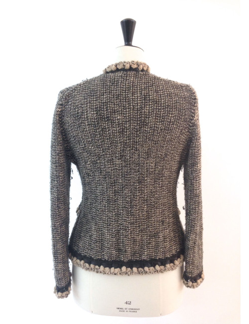 Veste CHANEL en laine et poil de chameaux  T 42 