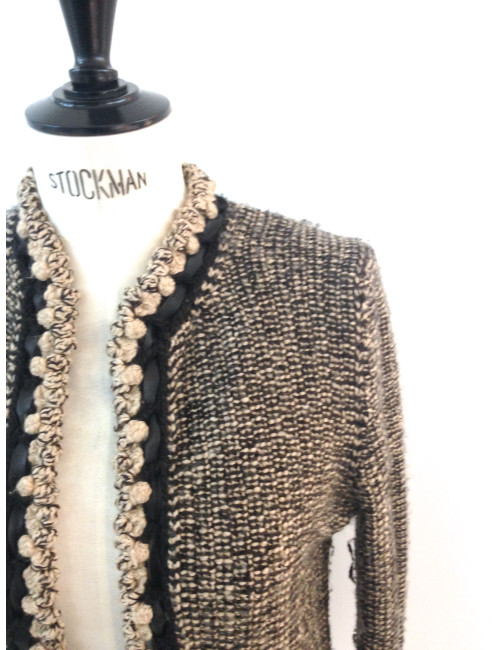 Veste CHANEL en laine et poil de chameaux  T 42 