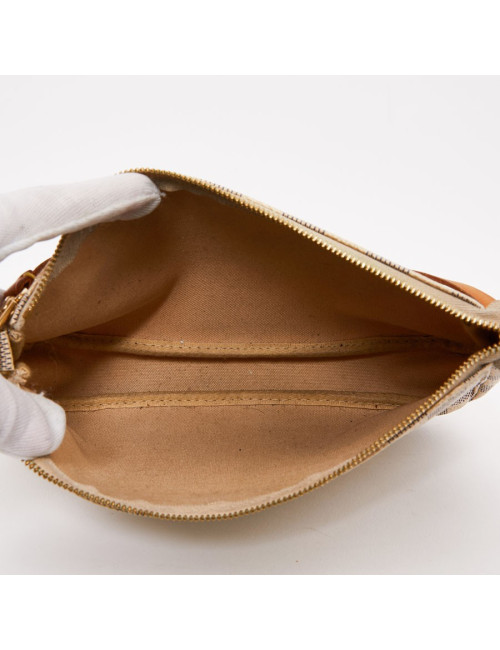 Mini sac LOUIS VUITTON toile damier beige et bleu