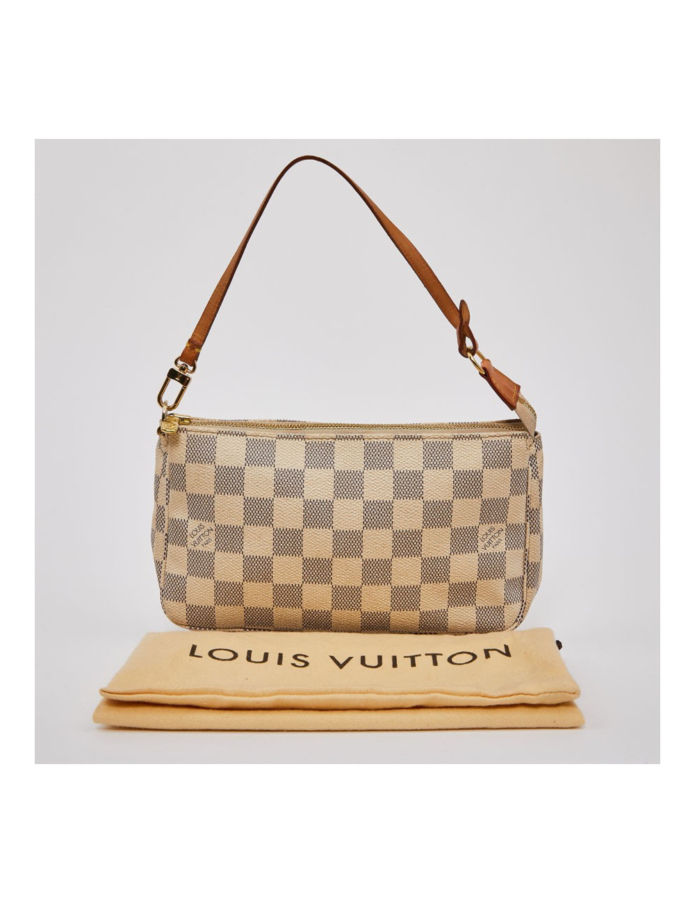Pochette accessoires LOUIS VUITTON toile damier Azur