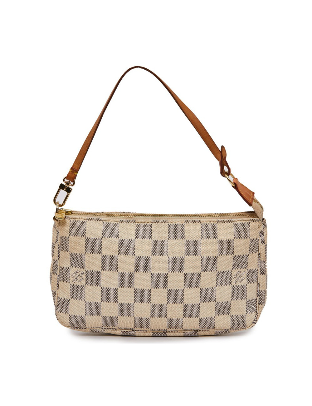 Mini sac LOUIS VUITTON toile damier beige et bleu