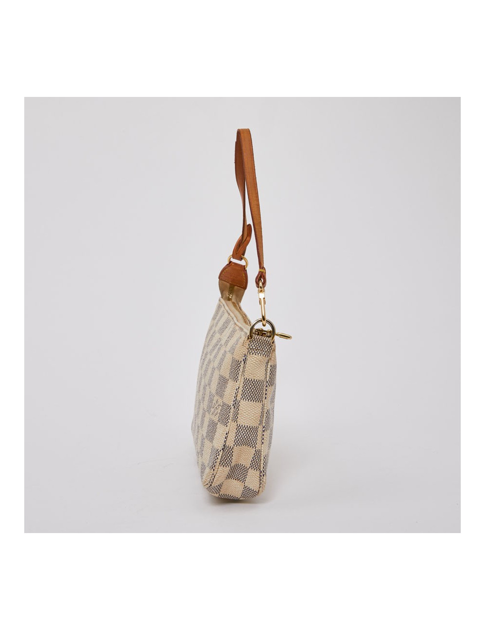 Mini sac LOUIS VUITTON toile damier beige et bleu