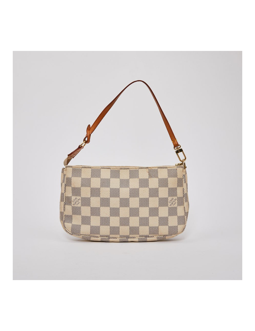 Mini sac LOUIS VUITTON toile damier beige et bleu