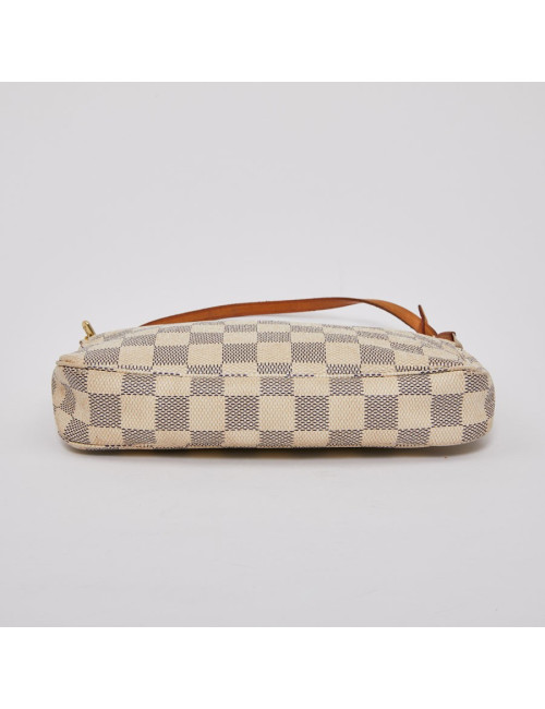 Mini sac LOUIS VUITTON toile damier beige et bleu
