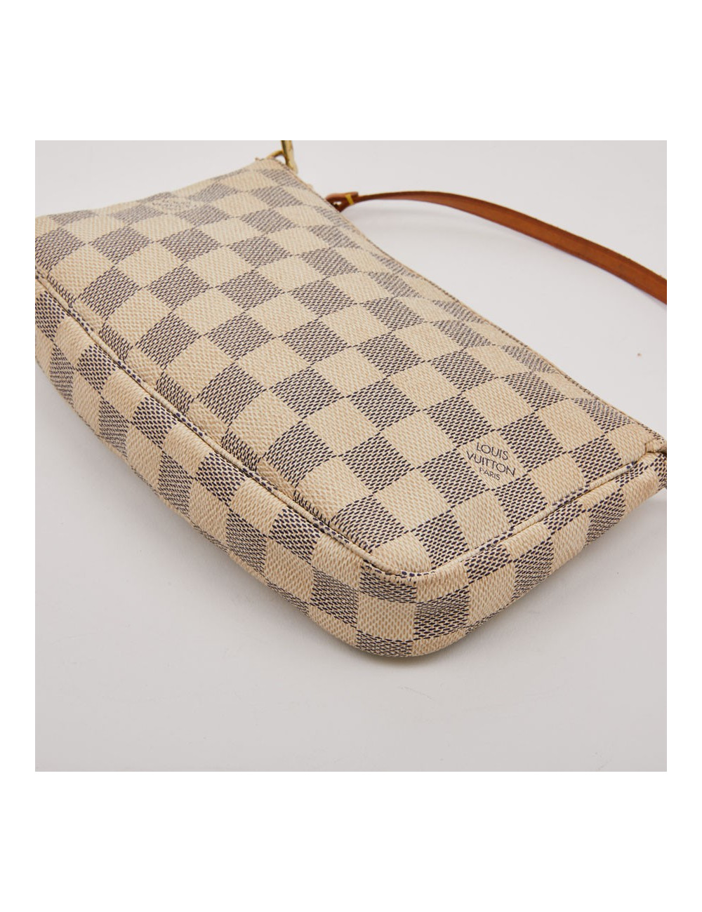 Mini sac LOUIS VUITTON toile damier beige et bleu