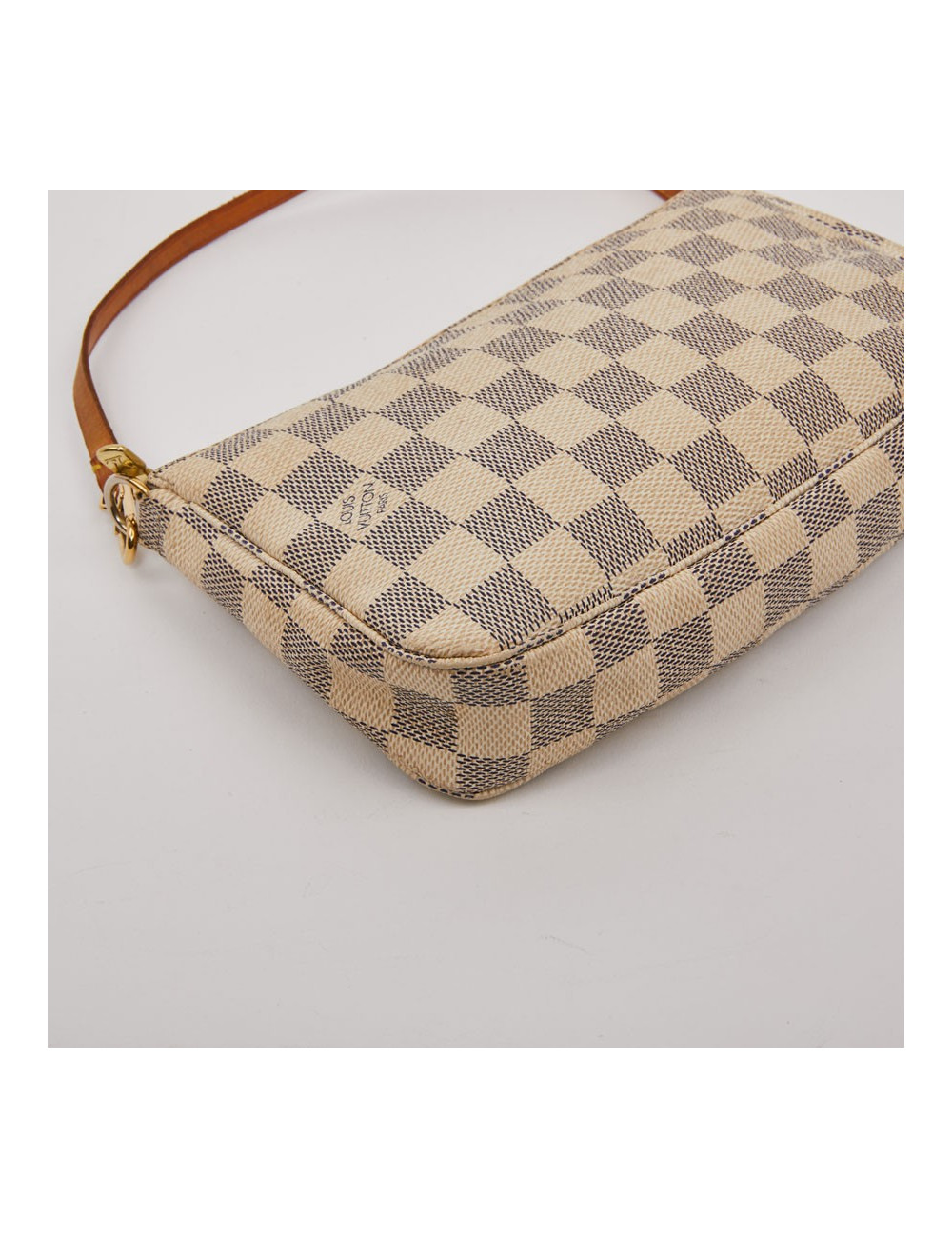 Mini sac LOUIS VUITTON toile damier beige et bleu