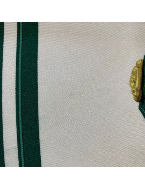 Carré HERMES Brides de Gala vert et blanc en soie