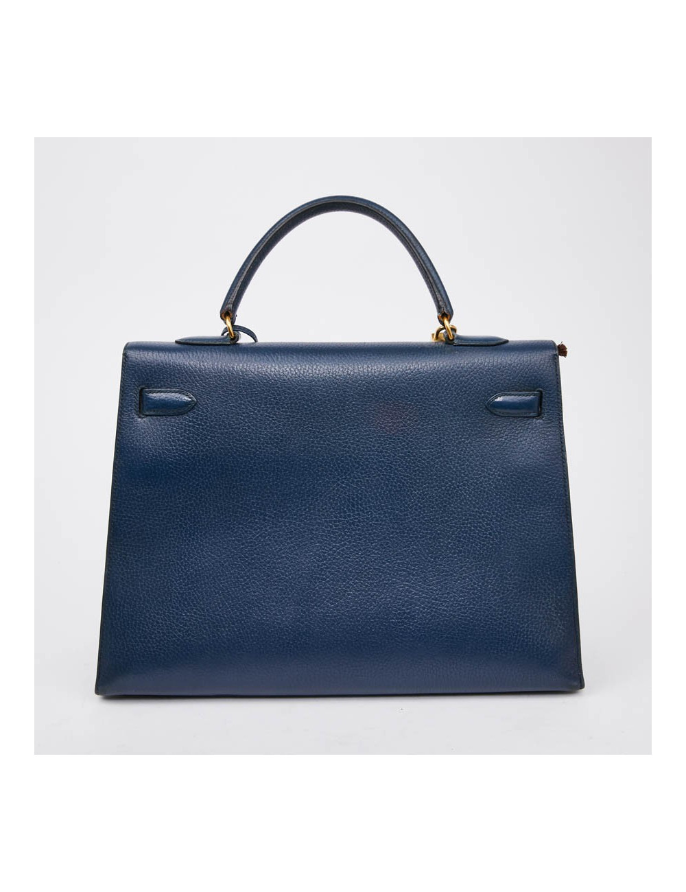 Kelly 35 sellier HERMES cuir  bleu de Prusse 
