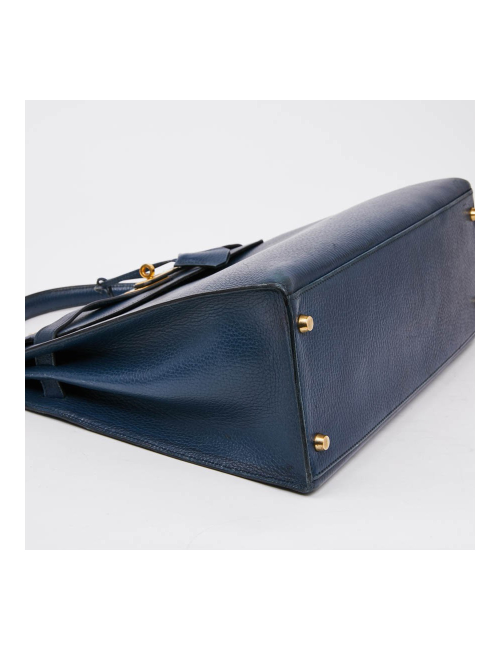 Kelly 35 sellier HERMES cuir  bleu de Prusse 
